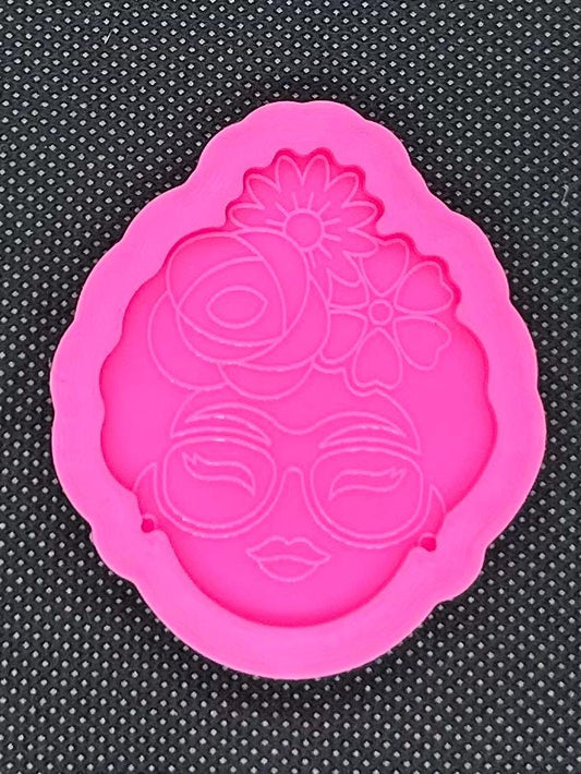 flower hair girl silicone resin or soap mold